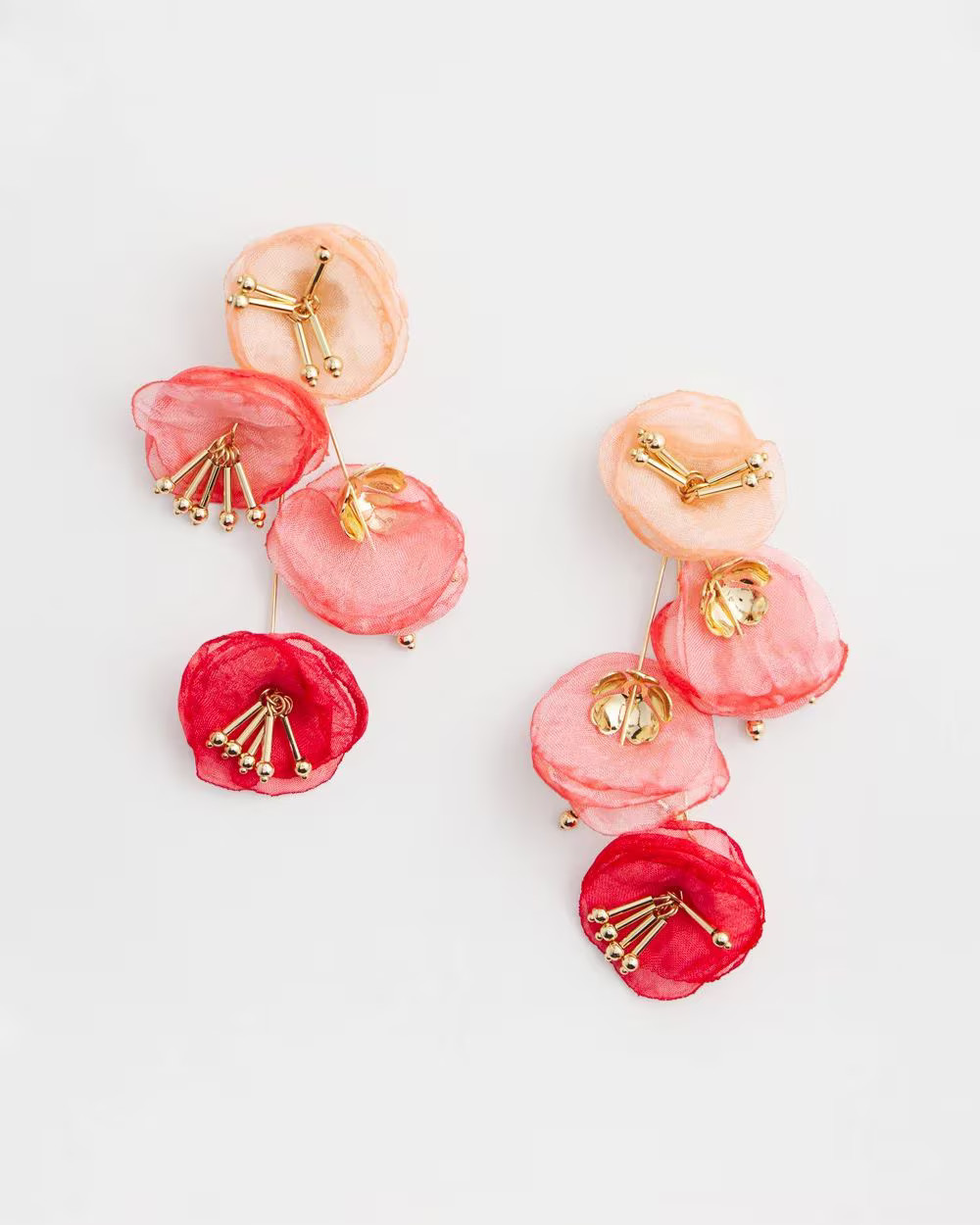 No Droop™ Tonal Mixed Flower Drop Earrings | Chico's