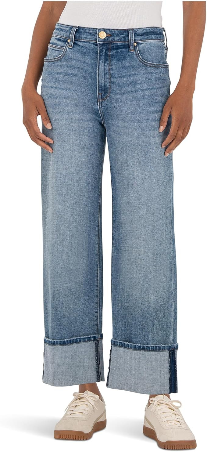 KUT from the Kloth Sienna High Rise Straight Leg-roll Up 5" | Amazon (US)