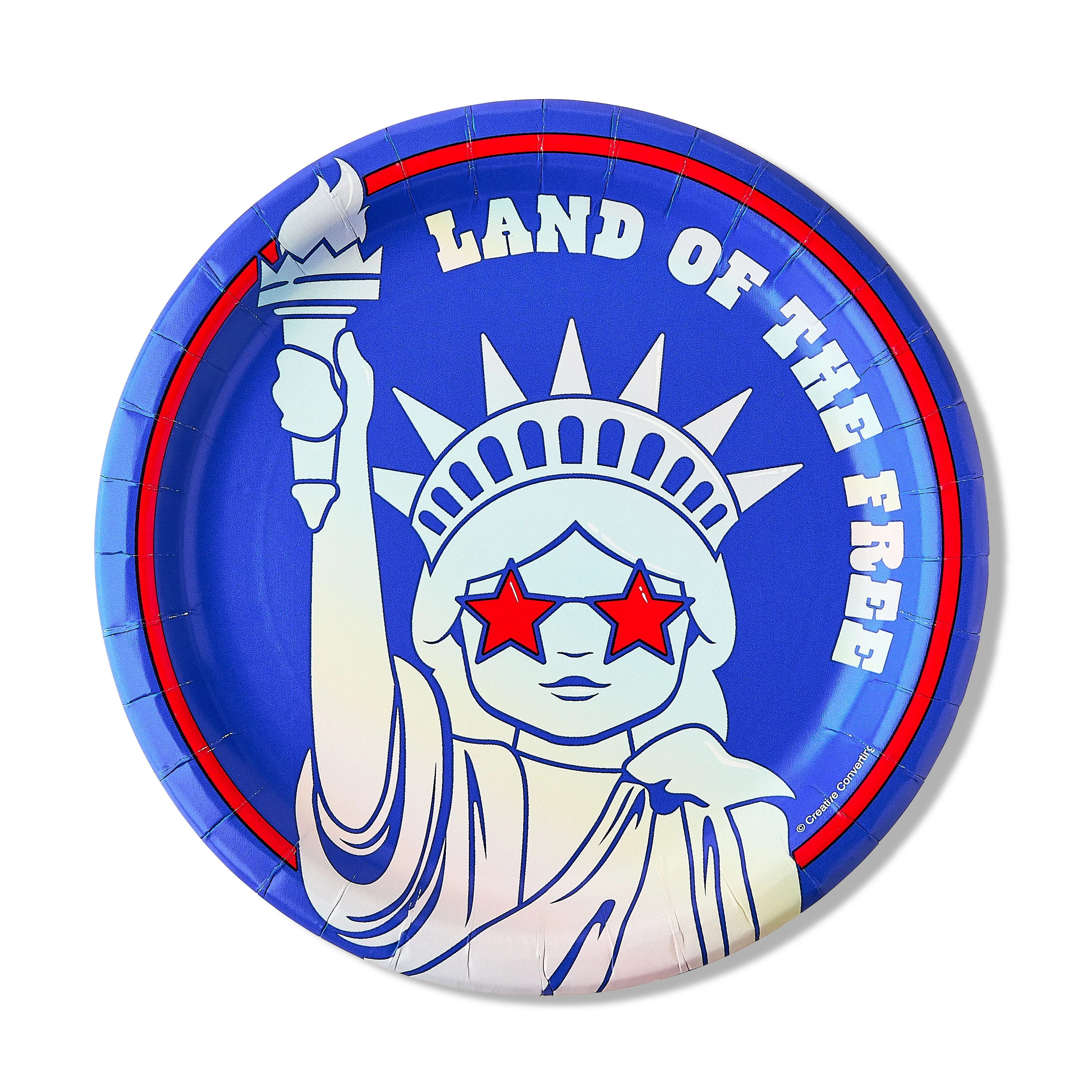 Patriotic Statue of Liberty Disposable Paper Plates, 6.5", Blue, 8 Count, by Way To Celebrate | Walmart (US)
