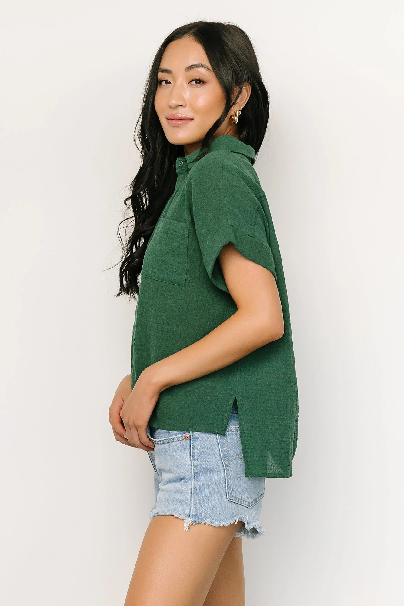 Hammond Short Sleeve Top | Dark Green | Baltic Born