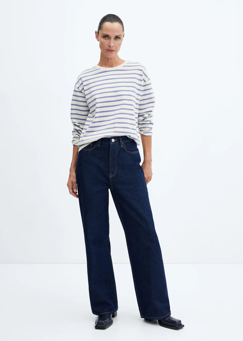 Gestreepte trui met ronde hals | MANGO (NL)