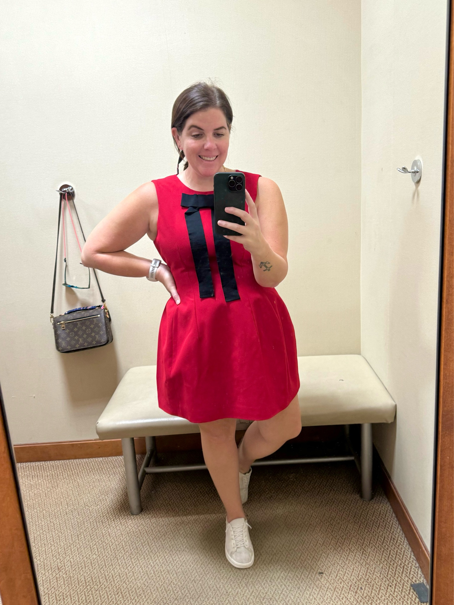 This dress is a dream! 😍😍 The material is sturdy, but not too heavy, the fit is perfection and the added black bow just ties the look together! As this dress is very structured, I would size up for the perfect fit! 

#LTKstyletip #LTKHoliday #LTKparties