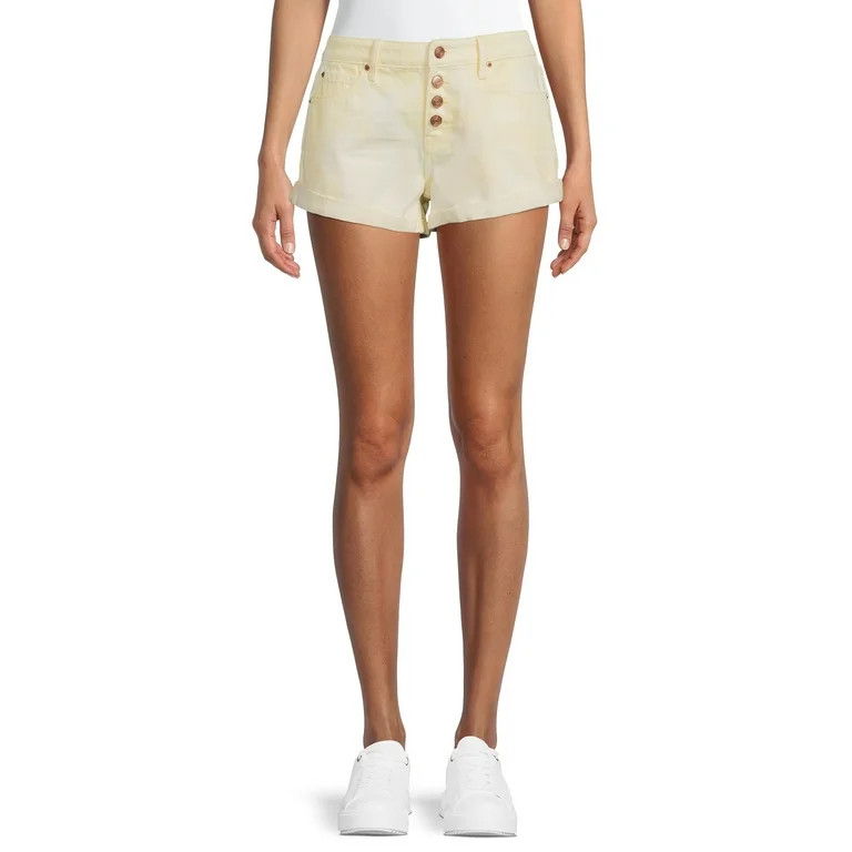 No Boundaries Juniors' Low-Rise Button-Front Shorts - Walmart.com | Walmart (US)