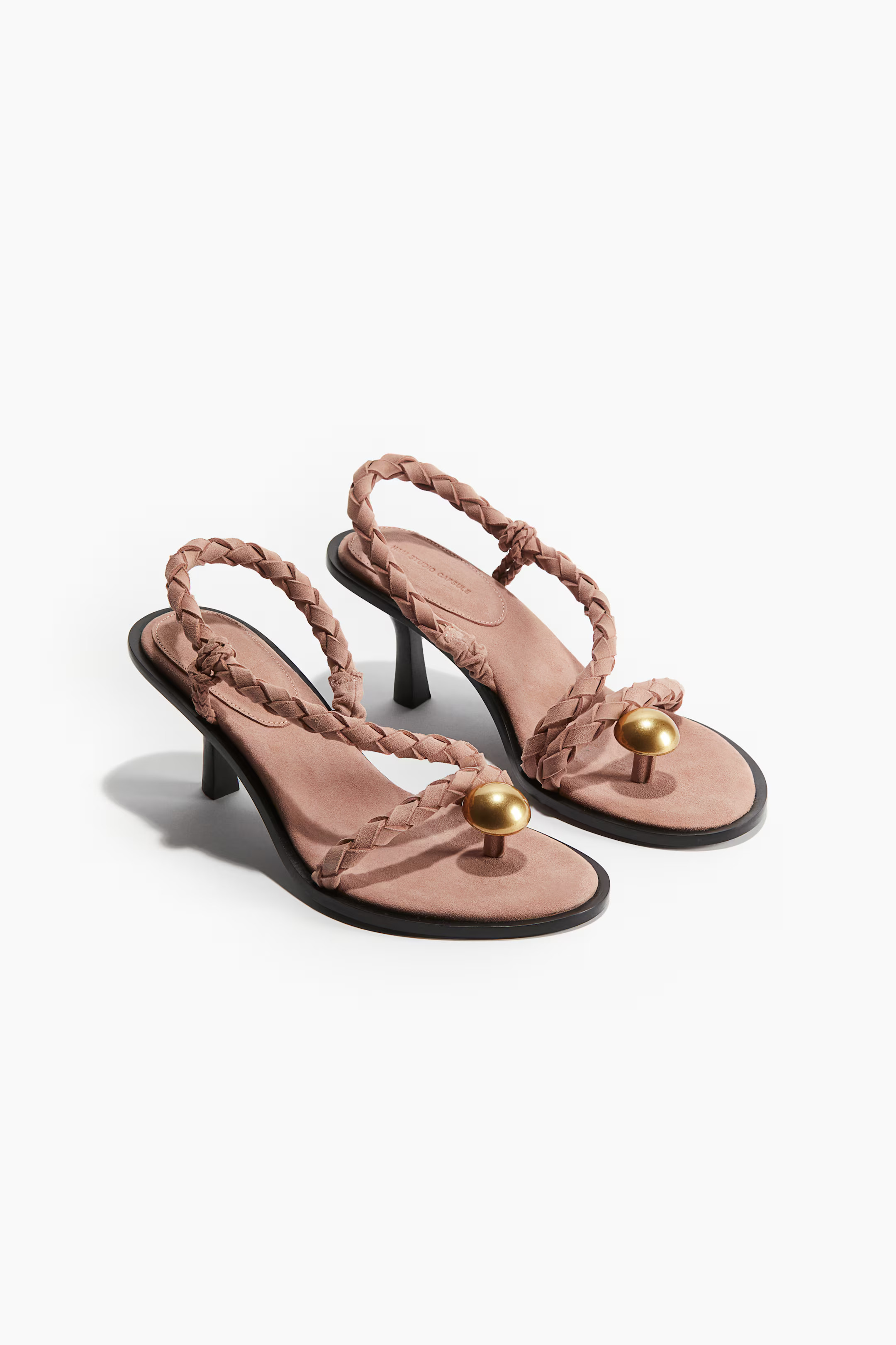 Sandales à talon en cuir velours | H&M (FR, IT, ES, PT, BE)