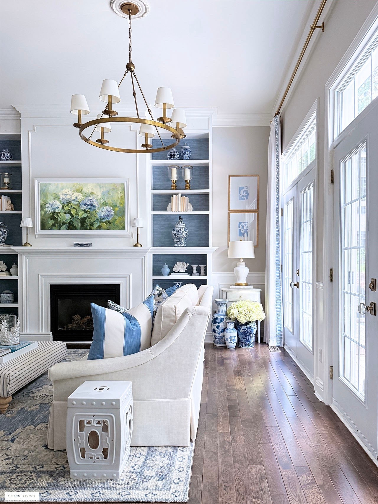 Chic and bright living room decorating!! Gorgeous blues and greens are welcoming and happy!

#LTKHome #LTKSeasonal