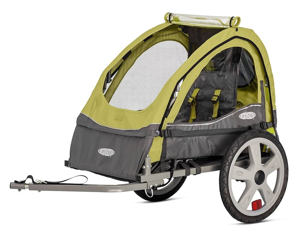 Sync and Take 2 Bike Trailer for Kids, Single and Double Seat Options, 5-Point Harness, Folding F... | Amazon (US)