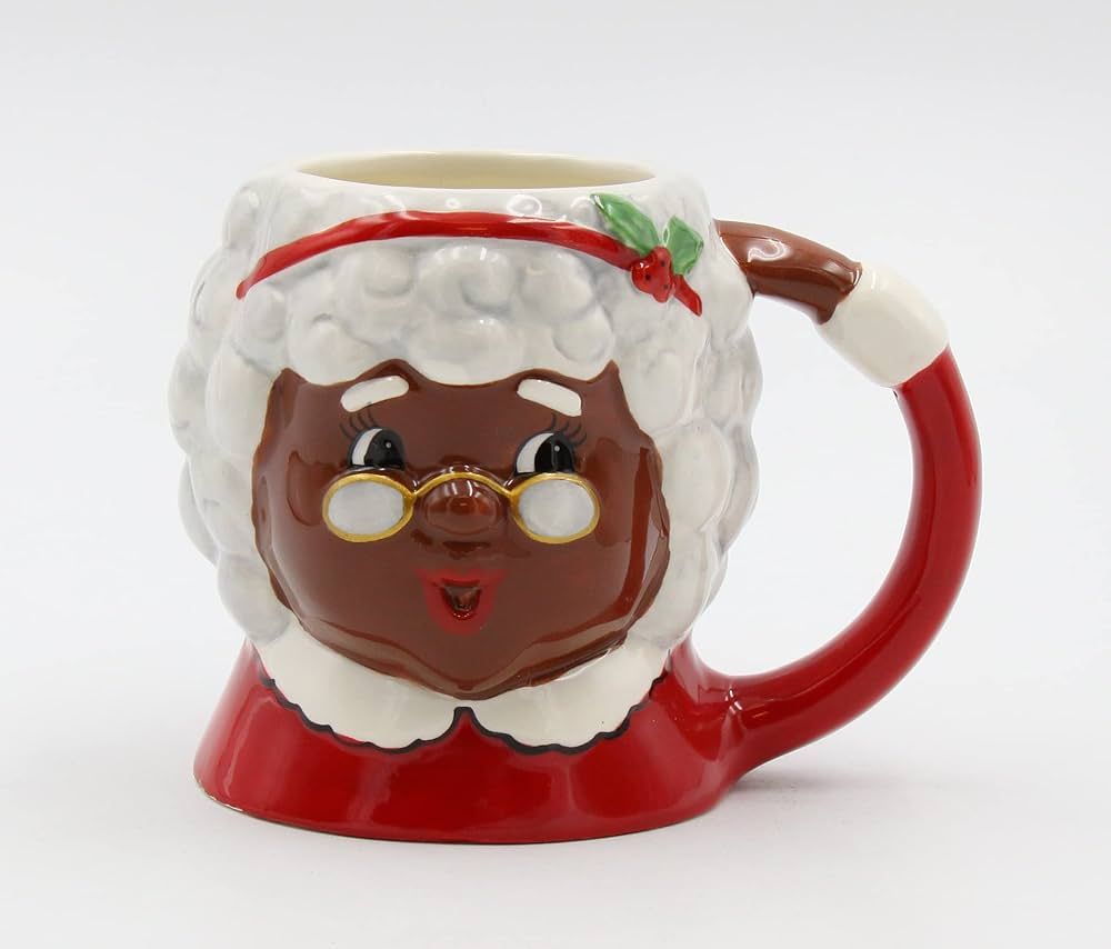 Fine Ceramic Christmas Ethnic African American Black Mrs. Santa Claus Mug, 5-1/2" L | Amazon (US)