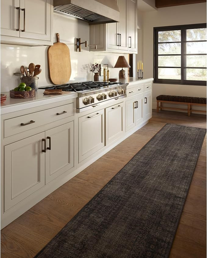 RUGGABLE Machine Washable Runner Rug – Founders Cyrus Black 2.5x12, Stain-Resistant, Non-Slip ... | Amazon (US)