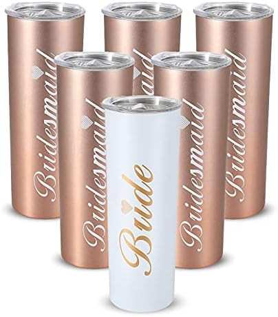 Bridesmaid Proposal Gifts Bridesmaid Tumbler Insulated 20oz Bride Tribe Stainless Steel Wine Tumbler | Amazon (US)