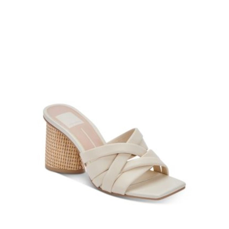 DOLCE VITA Womens Ivory Beige Crisscross Straps Padded Pazlee Square Toe Flare Slip On Leather He... | Walmart (US)