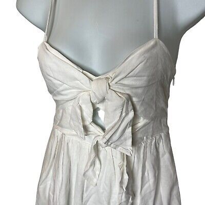 Madewell $148 Double Tie Cutout Sweetheart Midi Dress White Size 0 NL181 | eBay US