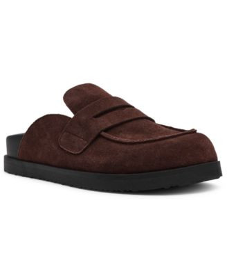 Steve Madden Women's Toryn Tailored Round-Toe Slip-On Clogs - Chestnut Suede | Macy's