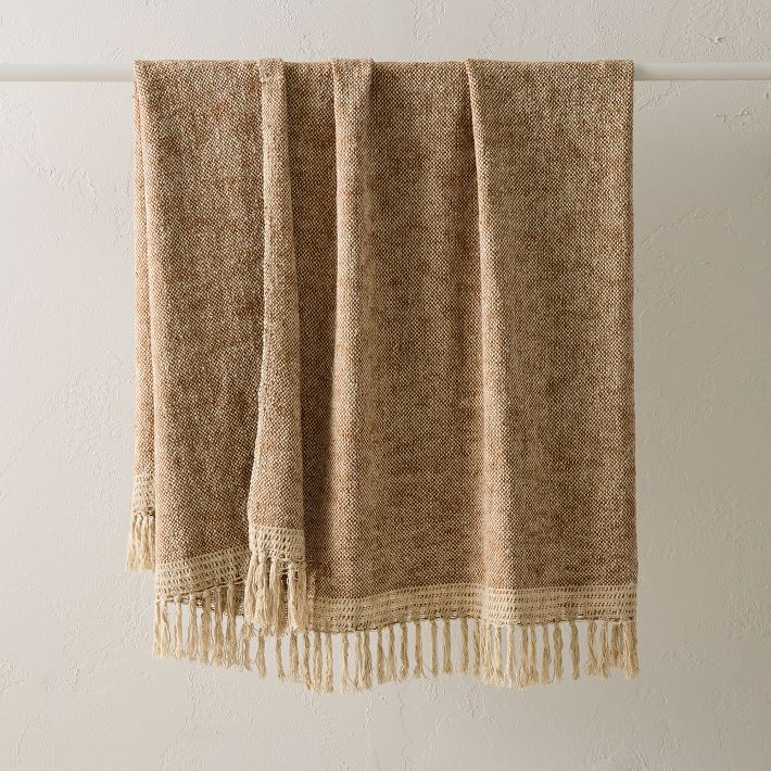 Two-Tone Chunky Linen Throw | West Elm (US)