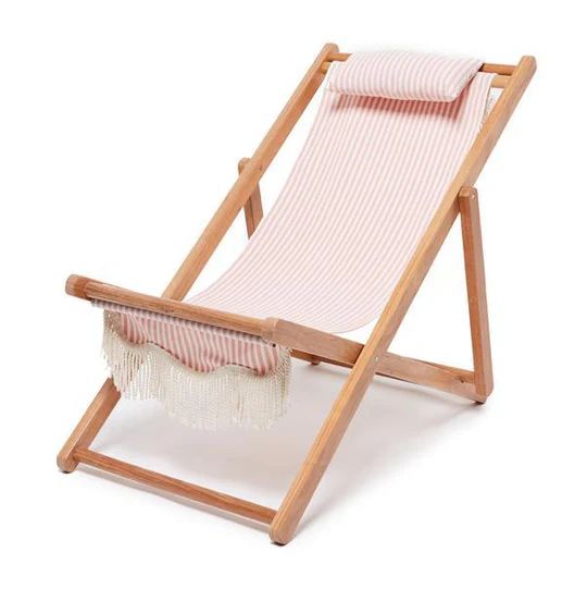 business & pleasure sling chair, pink stripe | minnow