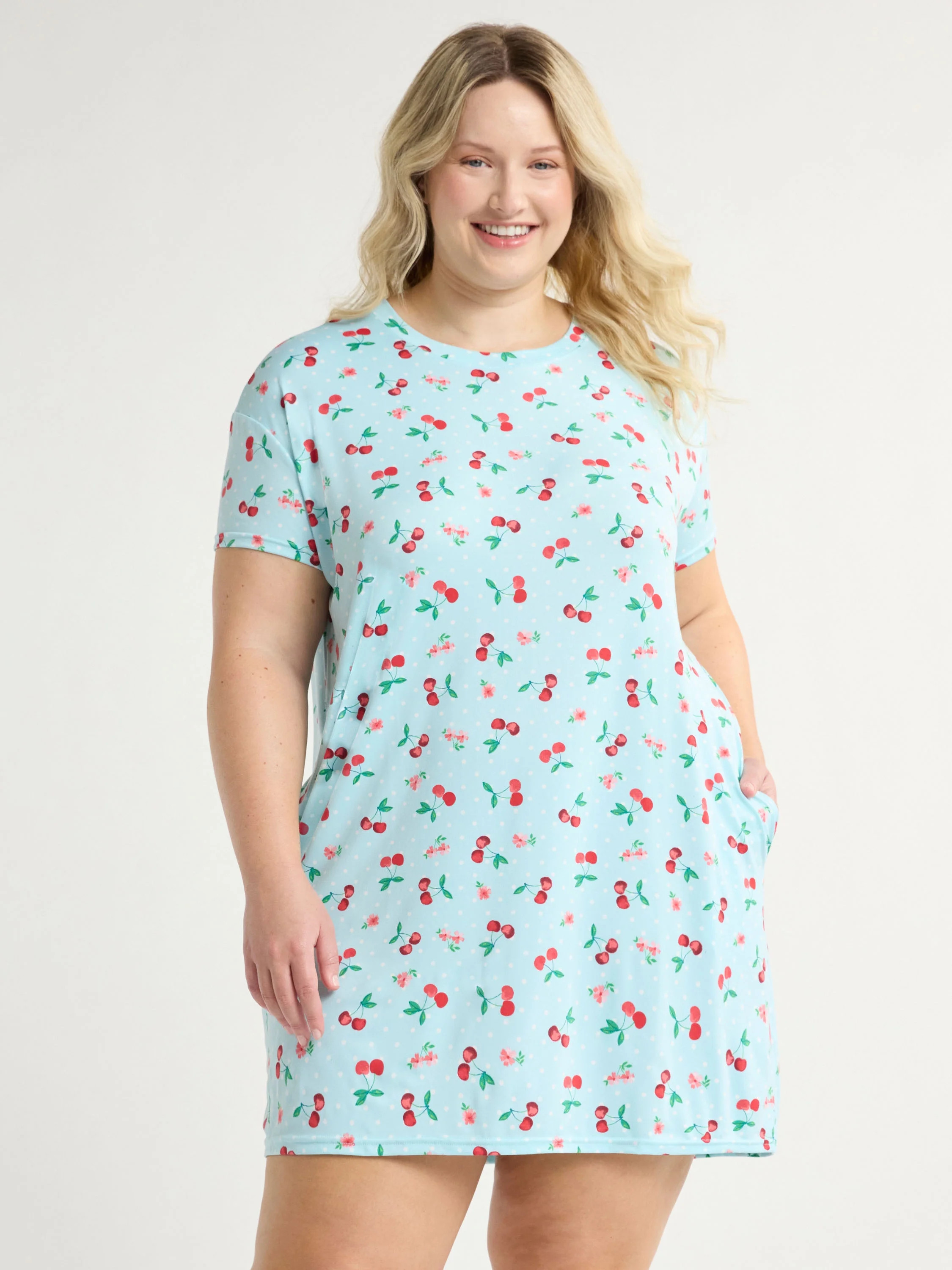 Joyspun Women's Short Sleeve Sleepshirt, Sizes S/M to 2X/3X | Walmart (US)