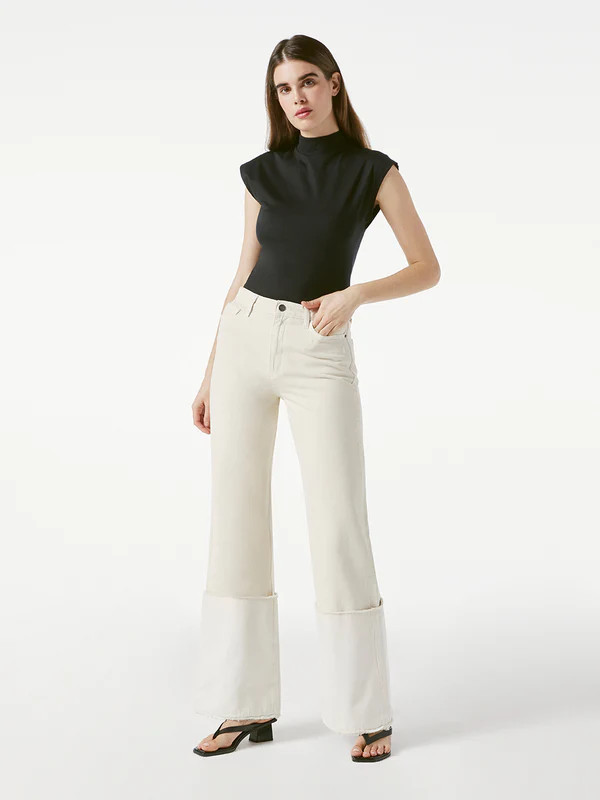 Sailor Cuff Flare -- Vintage White | Frame Denim