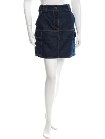 Louis Vuitton Denim A-Line Skirt | The Real Real, Inc.