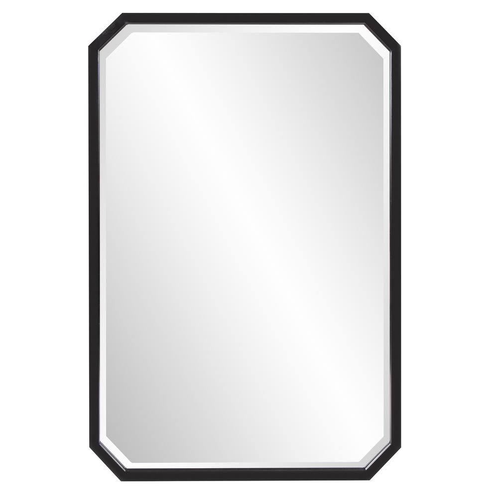 Home Decorators Collection Medium Octagonal Black Beveled Glass Classic Accent Mirror (36 in. H x 24 | The Home Depot