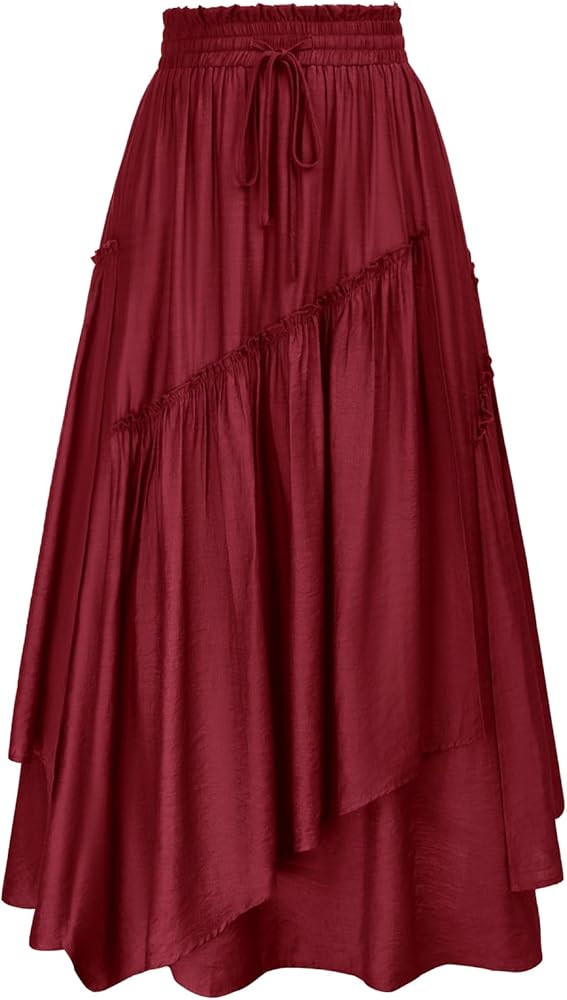 Scarlet Darkness Long Skirts for Women Renaissance Costume Pirate Maxi Skirt Plus Size with Pocke... | Amazon (US)
