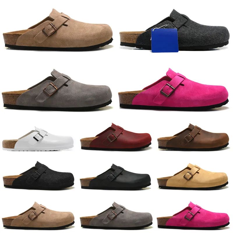 Designer Sandals Men Women Slide Slippers Boston Soft Footbed Clogs Suede Leather Buckle Strap Sh... | DHGate