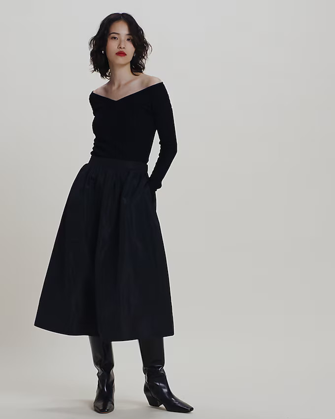 Midi ball skirt in taffeta | J. Crew US
