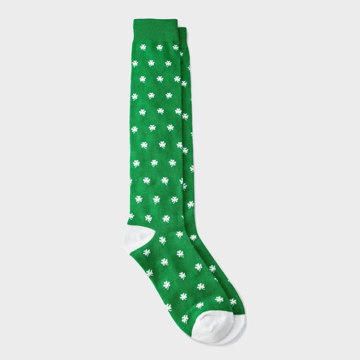 Women's Mini Shamrock St. Patrick's Day Knee High Socks - Green/White 4-10 | Target