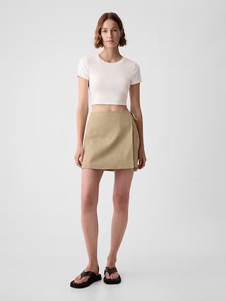 Linen-Cotton Wrap Mini Skirt | Gap (US)