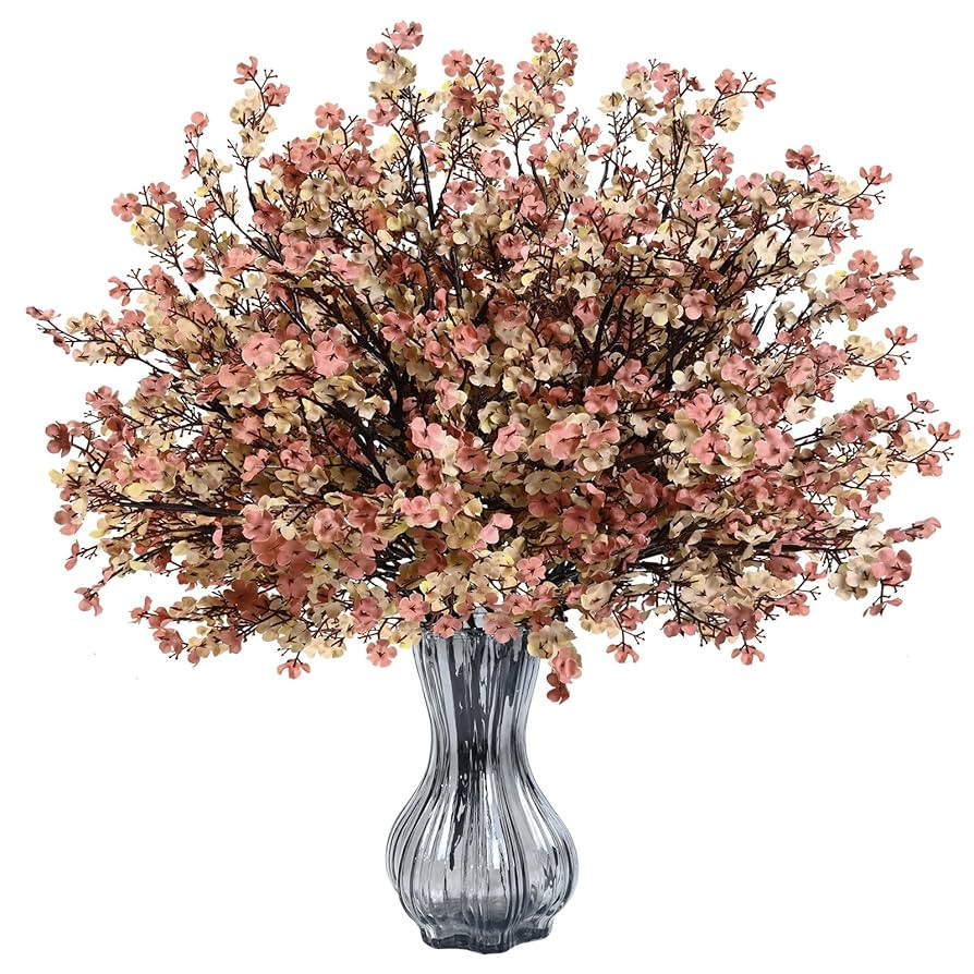 Waipfaru 15Pcs Fake Flowers Babys Breath Dried Flowers Gypsophila Bouquets Bulk Real Touch Fall S... | Amazon (US)