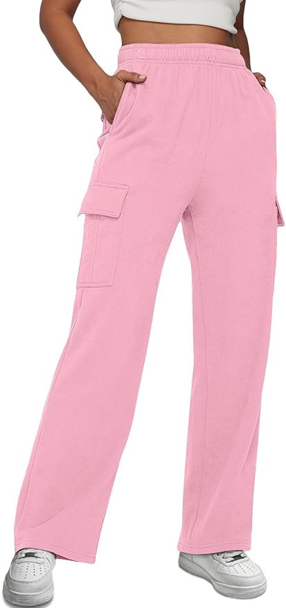 AUTOMET Womens Cargo Sweatpants Casual Baggy Fleece High Waisted Joggers Pants | Amazon (US)
