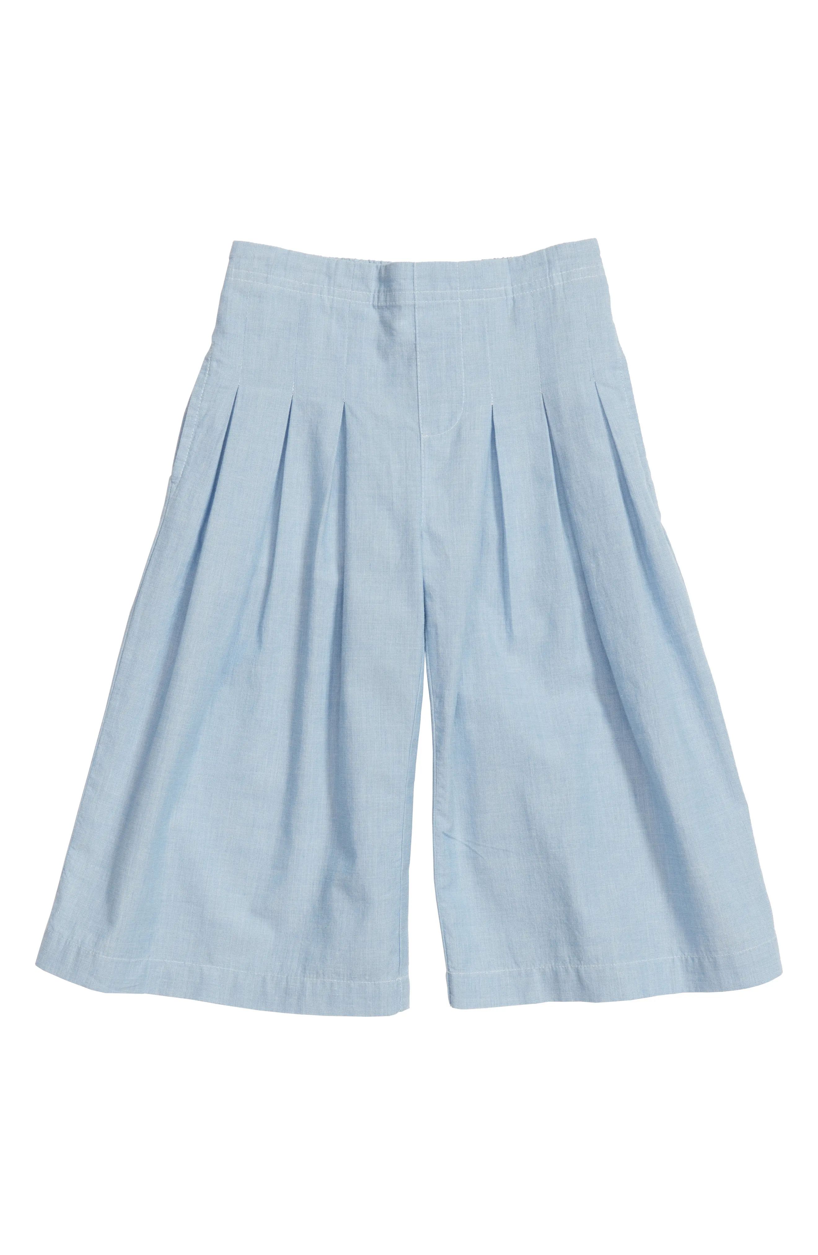 Pleated Chambray Gaucho Pants | Nordstrom