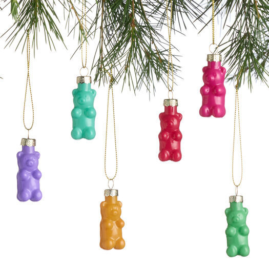 Mini Opaque Glass Gummy Bear Ornaments 6 Pack by World Market | World Market