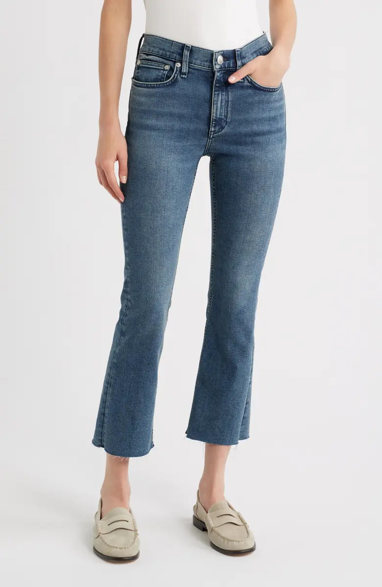rag & bone Flexi Peyton Raw Hem Crop Bootcut Jeans | Nordstrom | Nordstrom