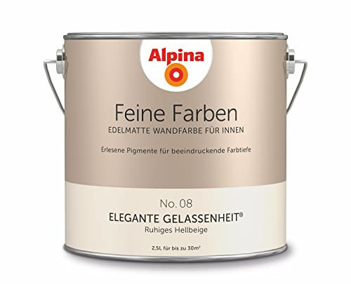Alpina Feine Farben – No. 08 Elegante Gelassenheit® – edelmatte Innenfarbe - Wandfarben für einzigartige Farbwirkungen und Raumstimmungen – Ruhiges Hellbeige – 2,5 Liter | Amazon (DE)