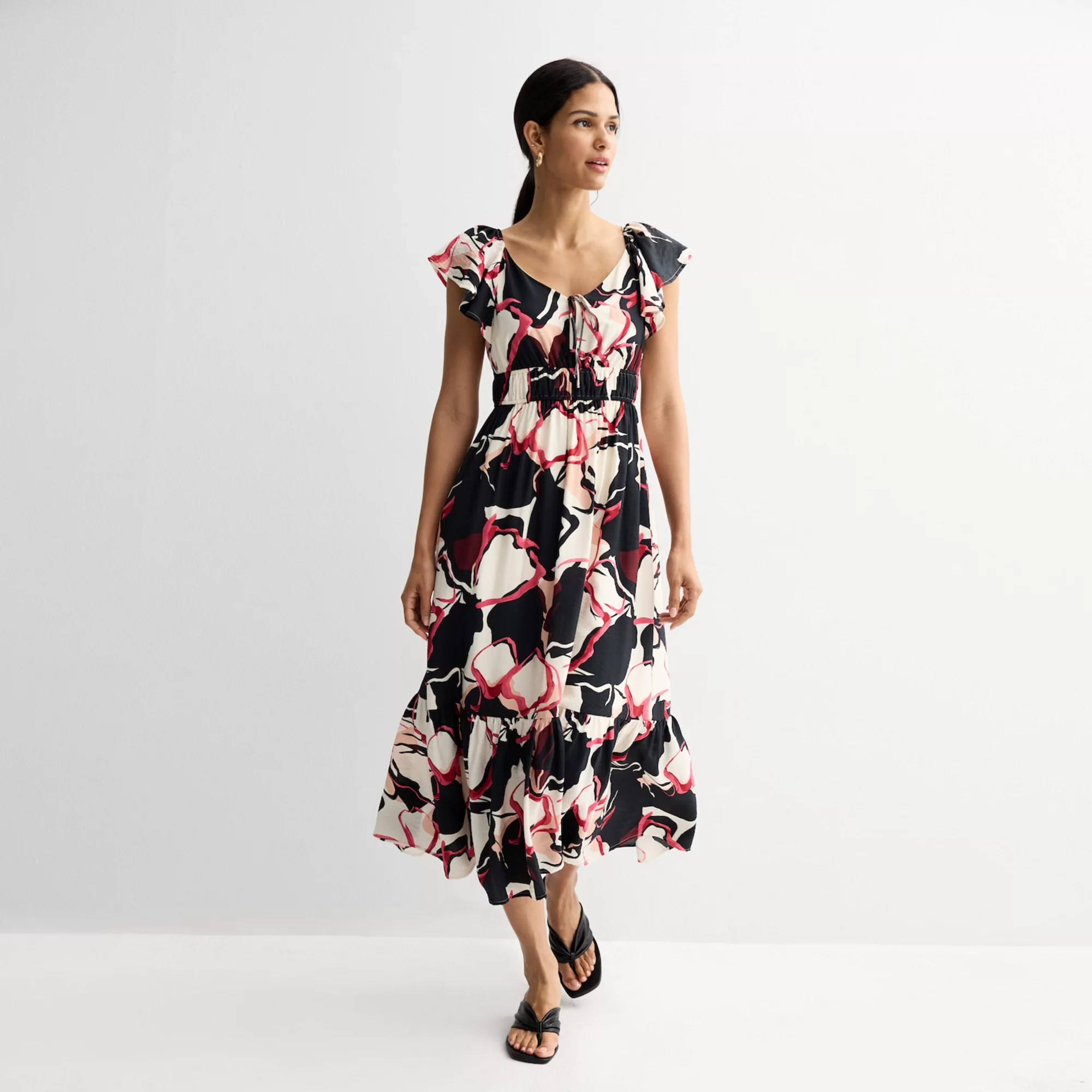 Women's Nine West Flutter Sleeve Maxi Dress | Kohl's