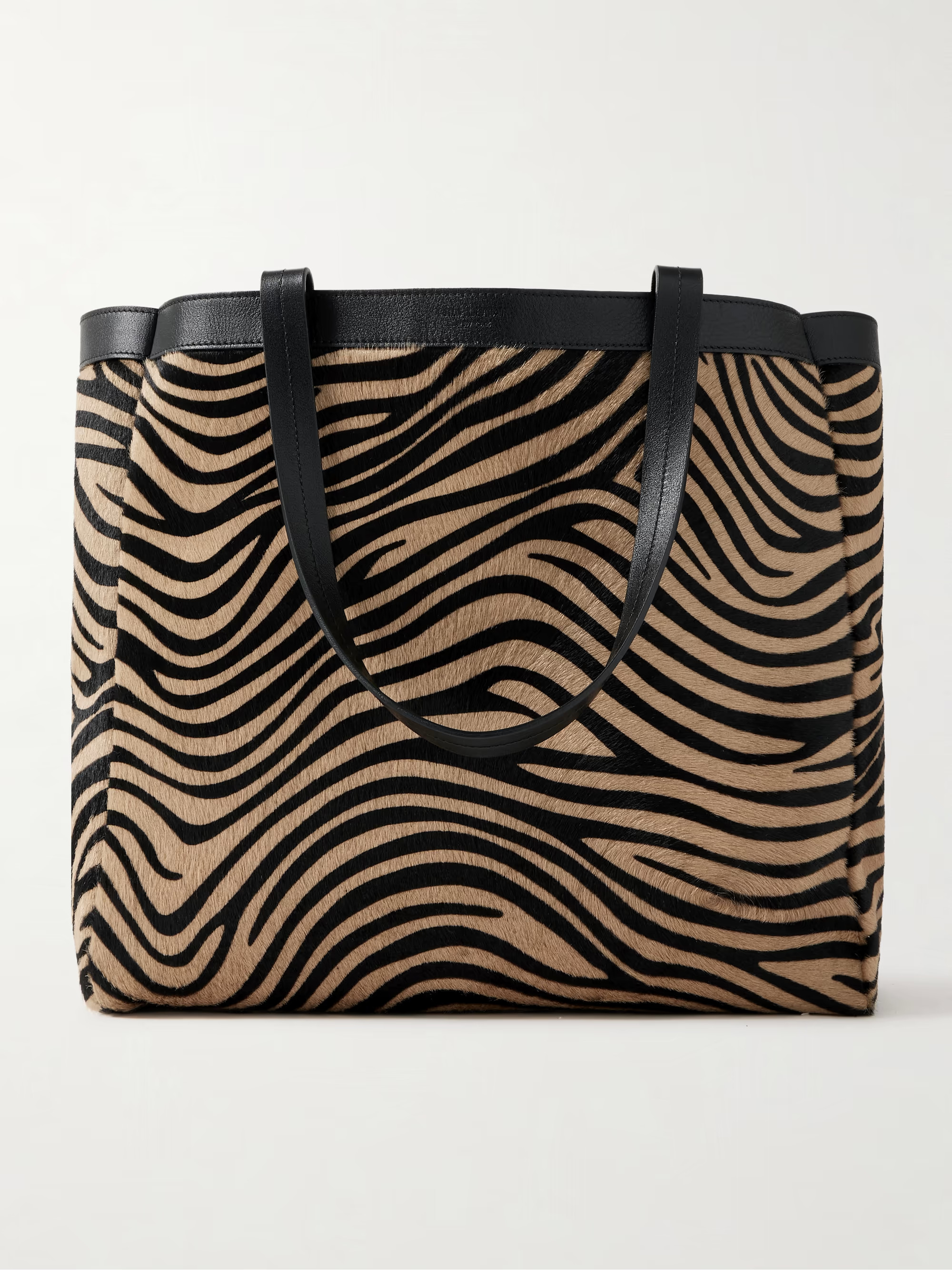 Loren medium textured-leather trimmed zebra-print calf hair tote | NET-A-PORTER (US)