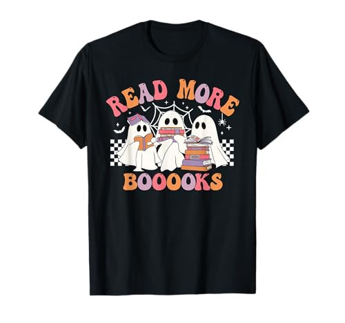 Cute Read More Booooooks Ghost Read More Books Halloween T-Shirt | Amazon (US)