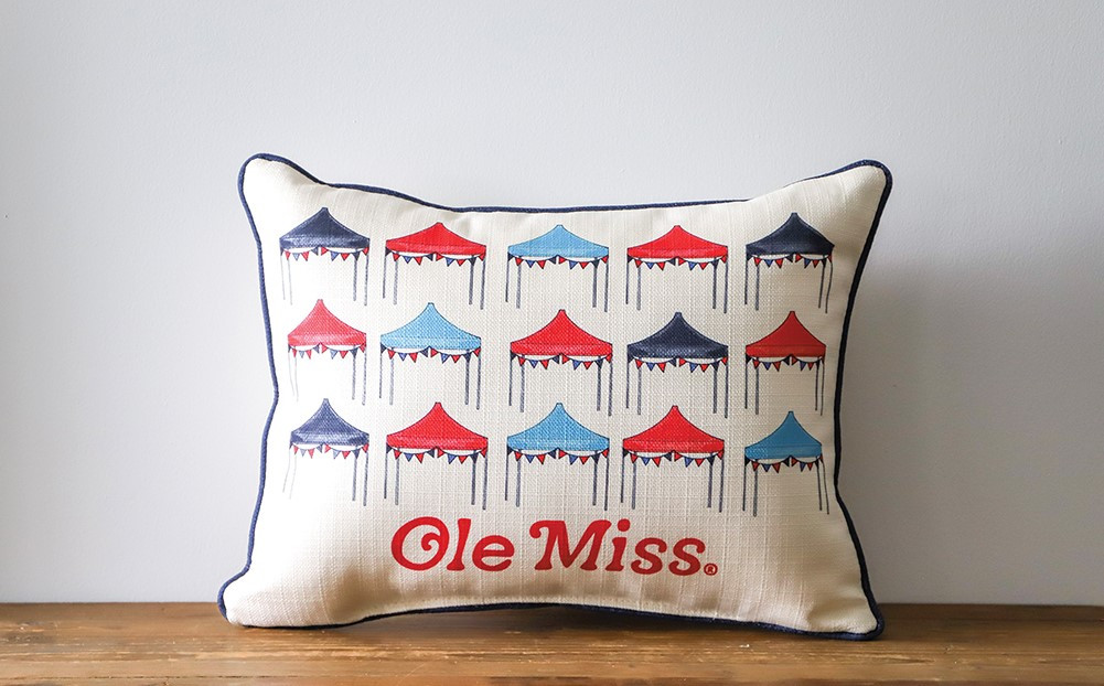 Ole Miss Tailgate Tents Collegiate Pillow | Little Birdie | Little Birdie