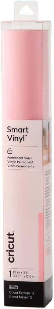 Cricut Smart Permanent Vinyl (13in x 3ft, Light Pink) for Explore and Maker 3 - Matless cutting f... | Amazon (US)