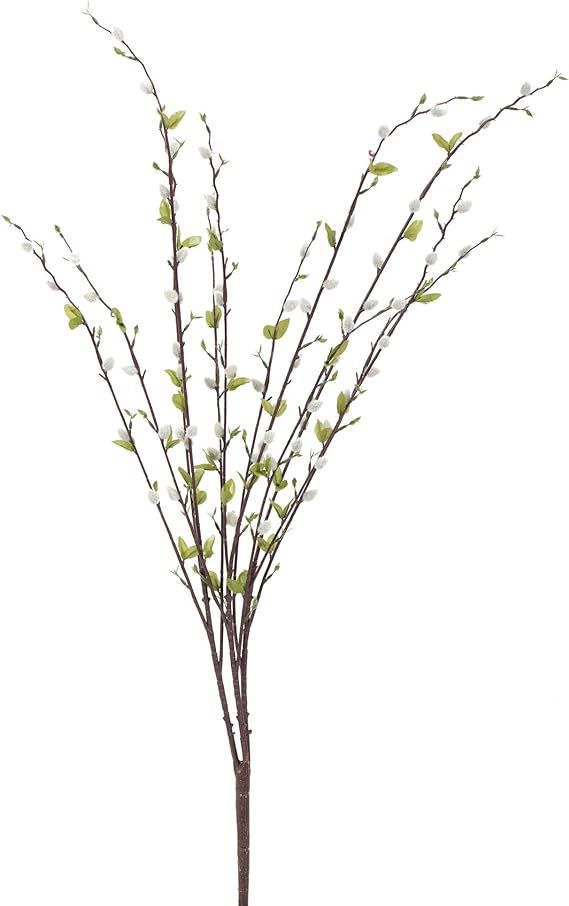 Vickerman 36" Artificial Gray Pussy Willow Bush - 36-inch Faux Floral Stems for Elegant Decor - R... | Amazon (US)