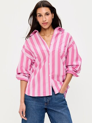Oversized Button-Down Boyfriend Shirt | Old Navy (CA)