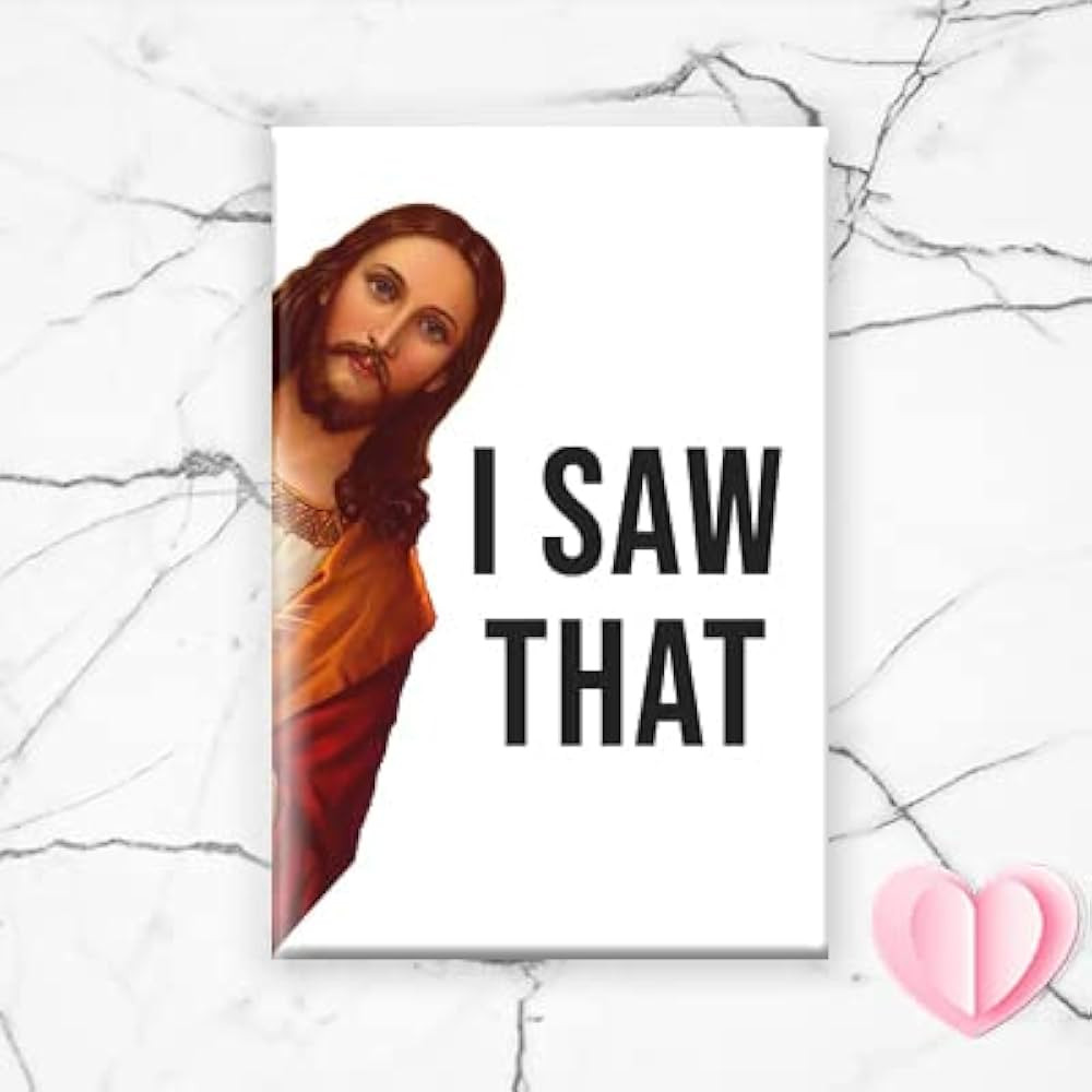 Funny Jesus Magnet For Christmas - I Saw That! Christmas Gift, Stocking Stuffer, Birthday Gift, F... | Amazon (US)