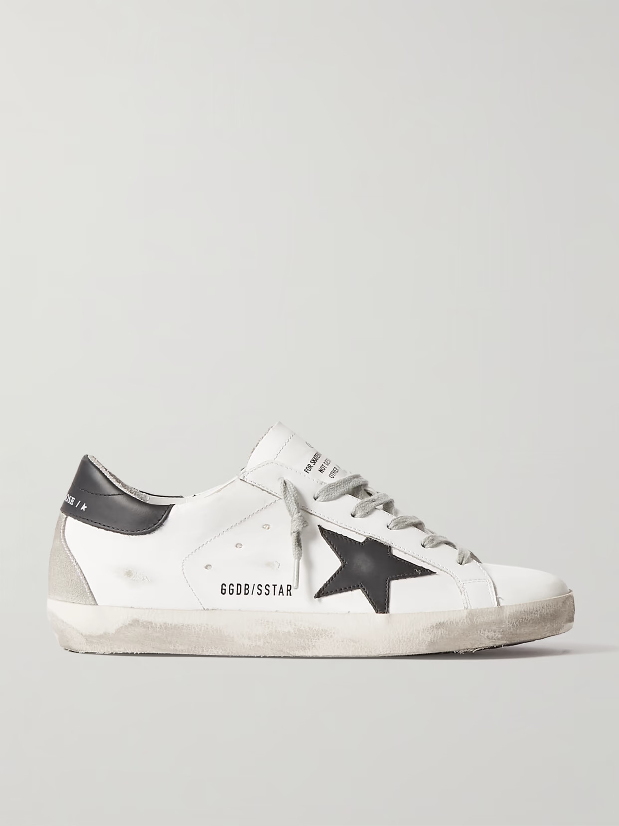 Golden Goose - Superstar Distressed Leather Sneakers - White | NET-A-PORTER (US)