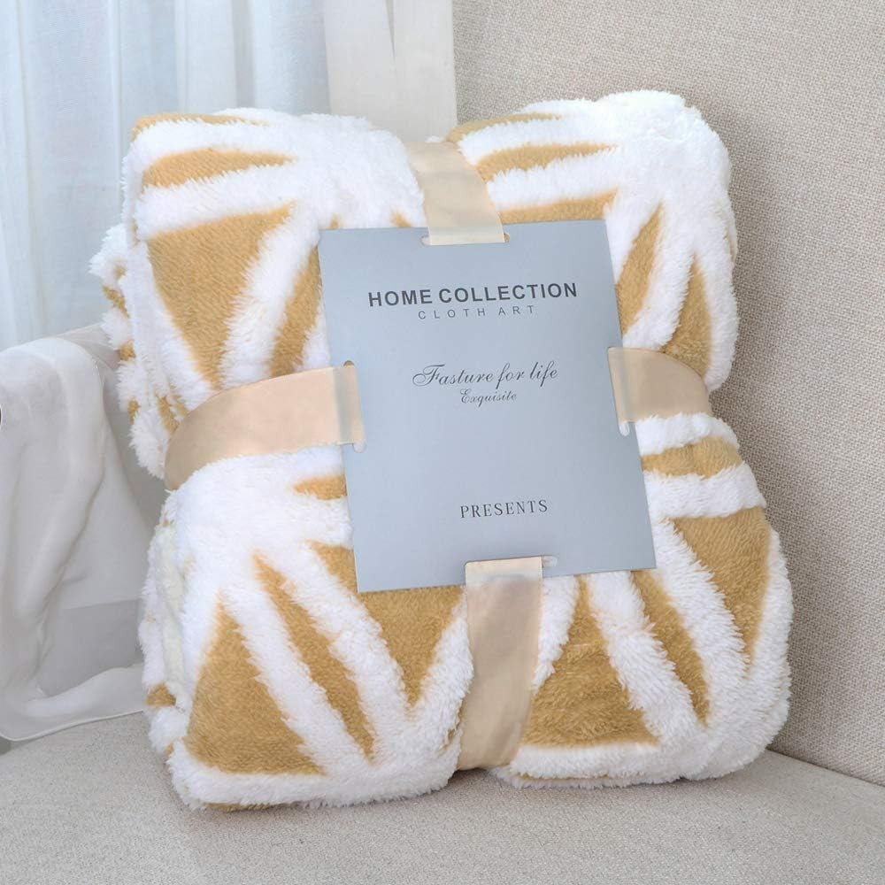 LOMAO Sherpa Fleece Blanket Fuzzy Soft Throw Blanket Dual Sided Blanket for Couch Sofa Bed (Yello... | Amazon (US)