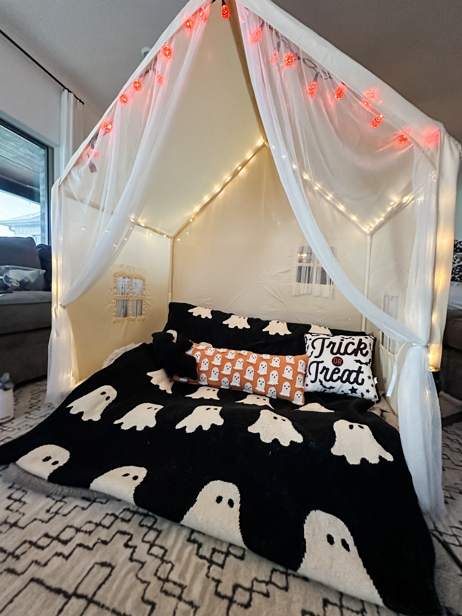 Kids tent. Movie night tent. Halloween decorated kids tent. 

#LTKKids #LTKHome #LTKSeasonal