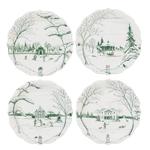Juliska Country Estate Winter Frolic Party Plate Assorted Set/4 - Evergreen | Amazon (US)