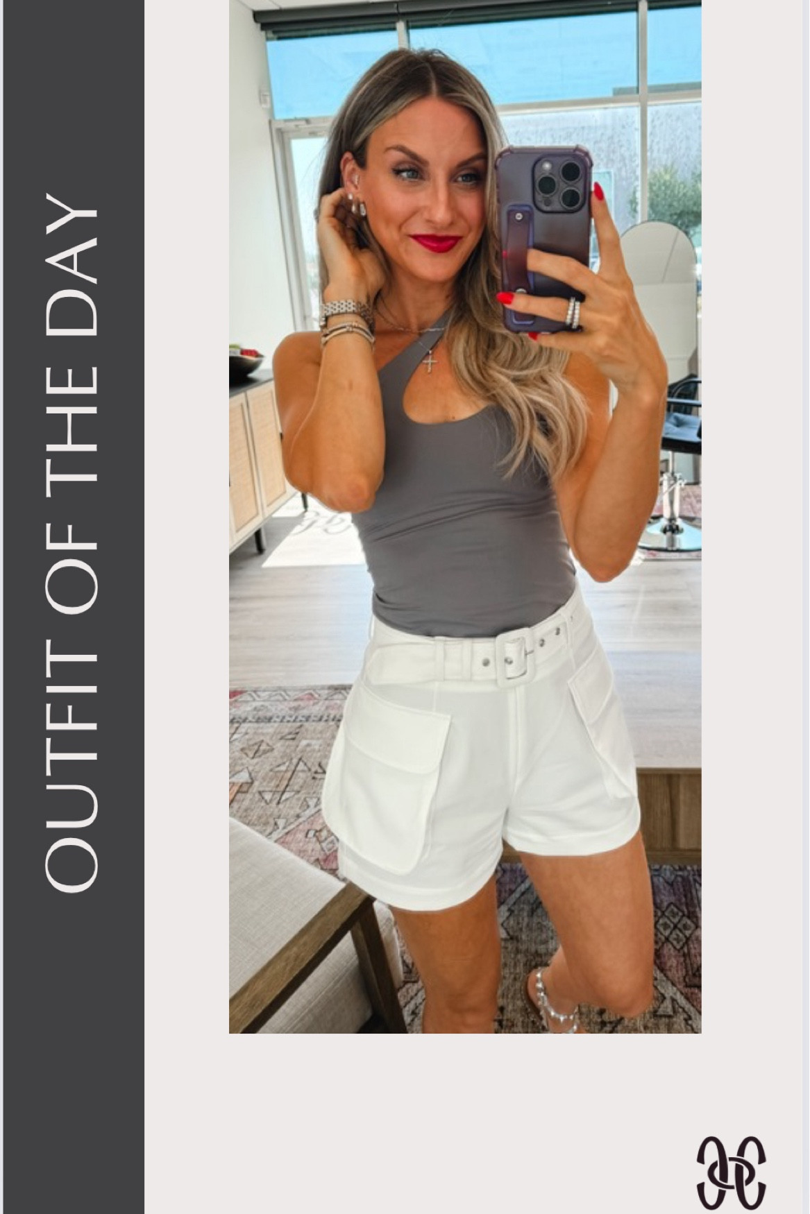 Shorts are sold out from Akira but linked a similar pair!
#hocwinter grey top and sandals