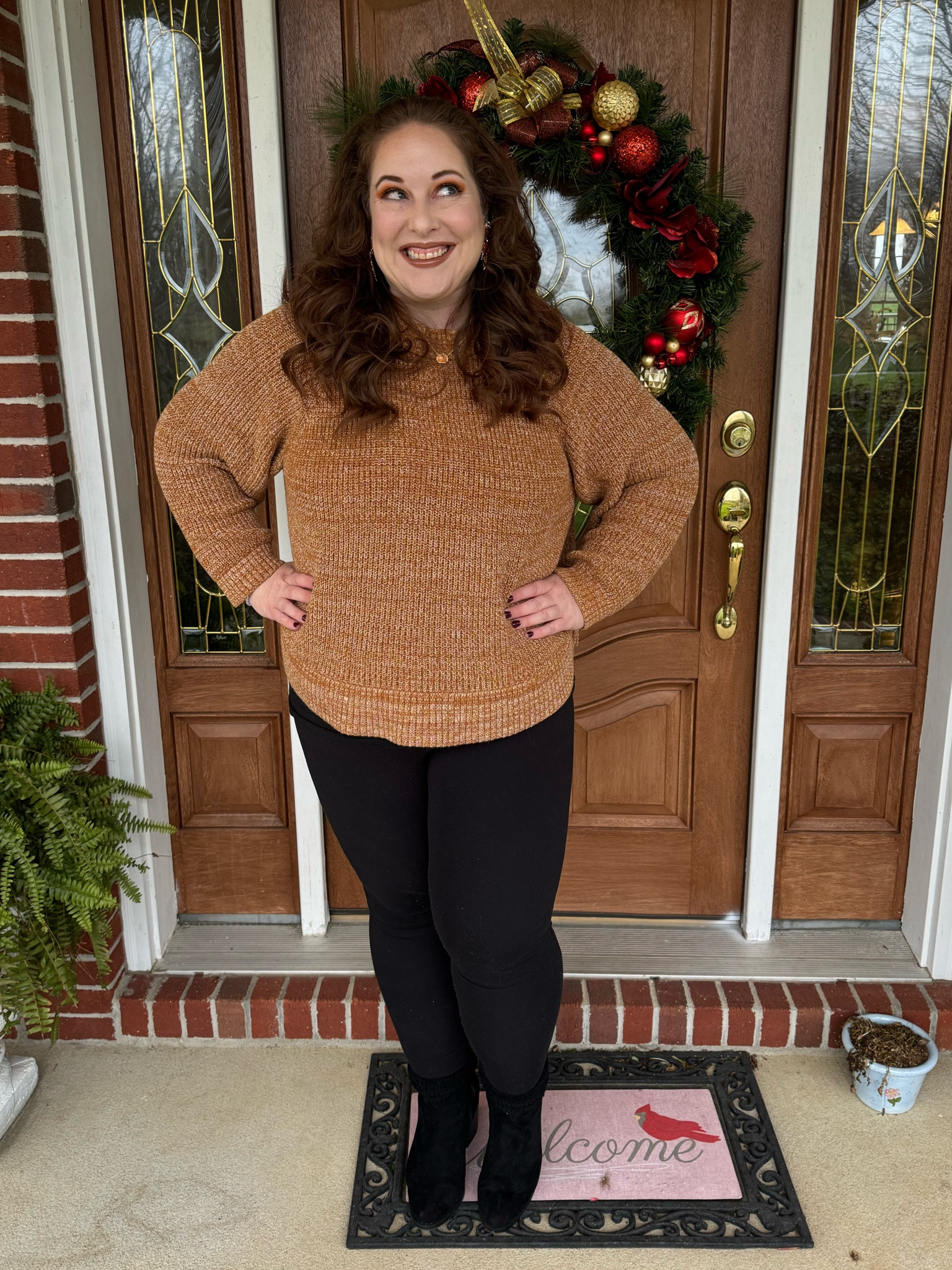 Happy Thanksgiving! 🦃🍁  
My whole Thanksgiving outfit is on sale today and tomorrow! I love cute but comfy vibes (these leggings are my favorite all the time, but especially during big meals)!

#LTKStyleTip #LTKCyberWeek #LTKSaleAlert