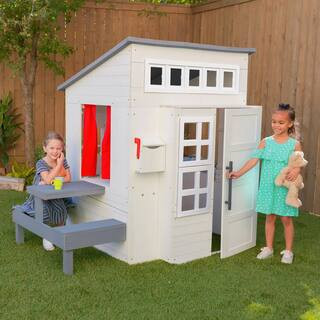 White Modern Outdoor Playhouse | The Home Depot