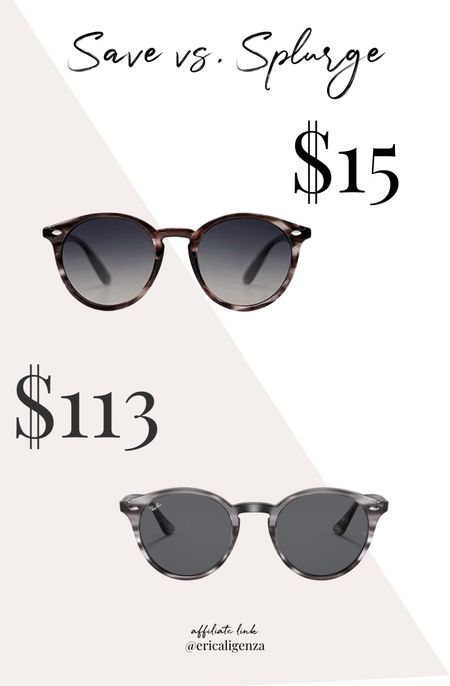 Save vs splurge! Ray ban sunglasses on sale for $113 vs Amazon retro sunnies for $15 😎

Ray ban inspired // Amazon find // retro sunglasses // vintage sunglasses // sunnies under $20 

#LTKSeasonal #LTKsalealert #LTKFind