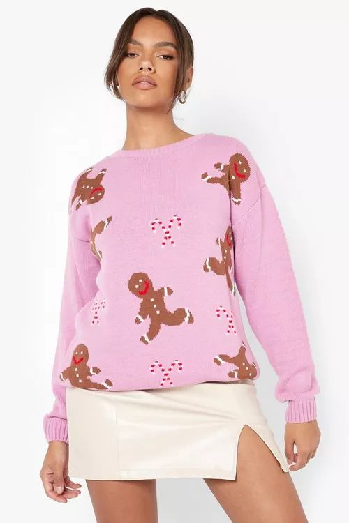 Gingerbread Christmas Sweater | Boohoo.com (US & CA)